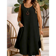 🔥 NOUVEAU + -50% + 50.000+ vendus 🔥 Robe décontractée sans manches à volants pour femme