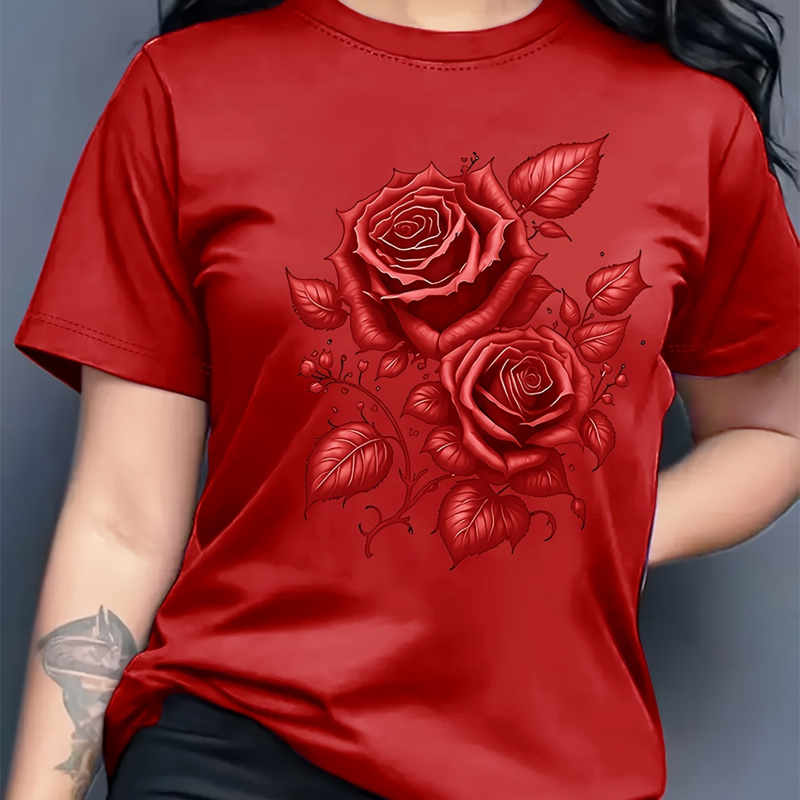 ⭐T-shirt élégant pour femme à imprimé floral