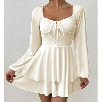 👗 LIMITED-TIME 50% OFF! 💥 Women's Sweetheart Neckline Skort Dress – Built-in Shorts, Open Back, Tiered Ruffle ✨