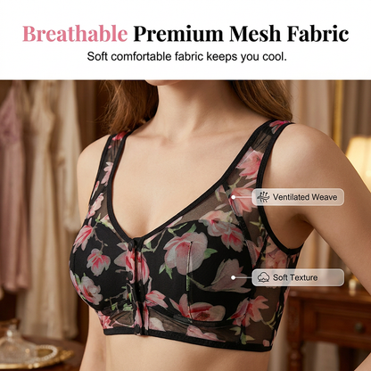 Soutien-gorge push-up confortable à fleurs