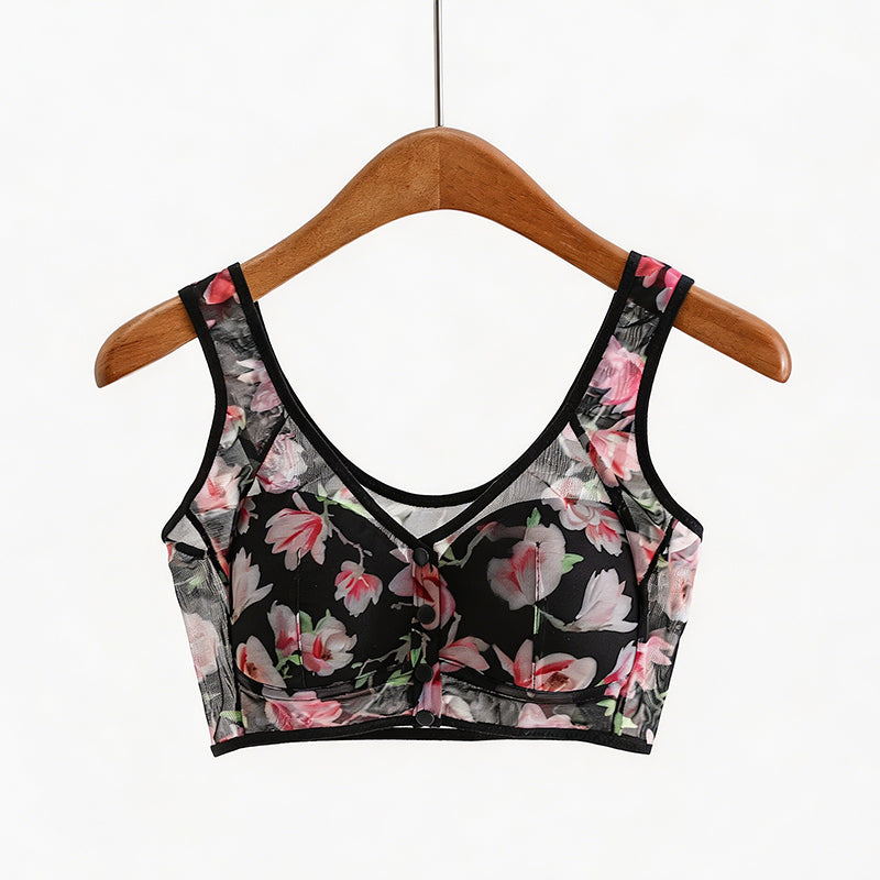 Soutien-gorge push-up confortable à fleurs
