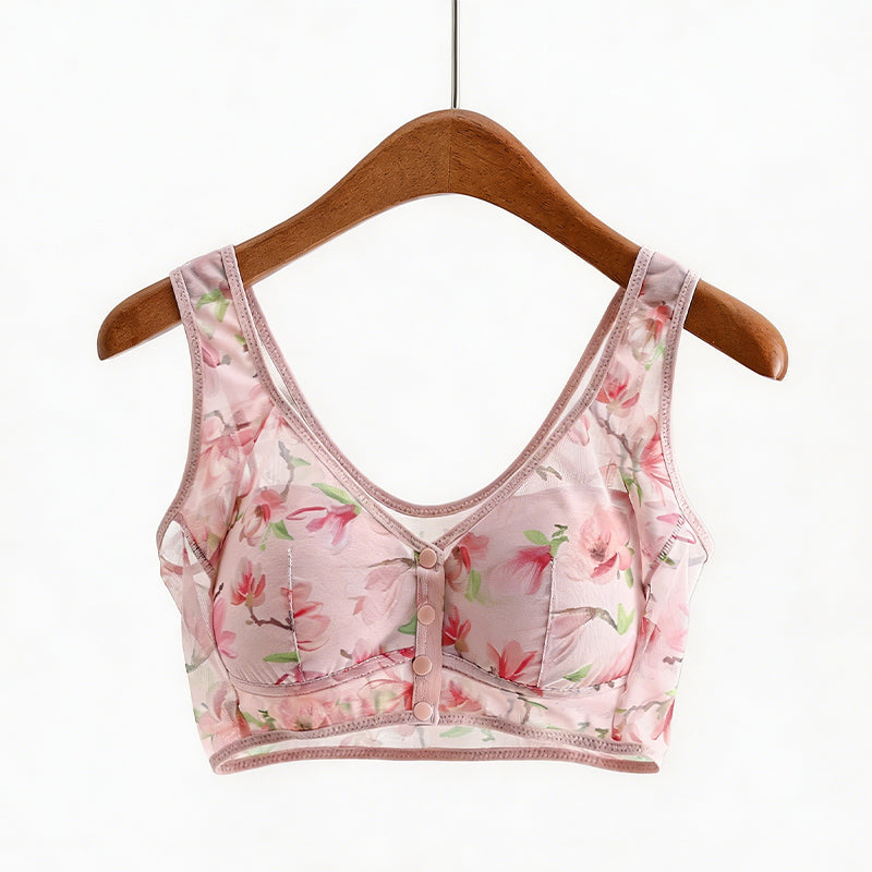 Soutien-gorge push-up confortable à fleurs