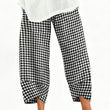 ⭐ Plus de 5.000 avis positifs ! Pantalon décontracté à carreaux et patchwork pour femme, longueur cheville