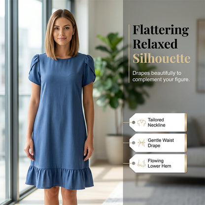 👗✨Robe élégante en denim délavé – Une élégance décontractée au quotidien💙