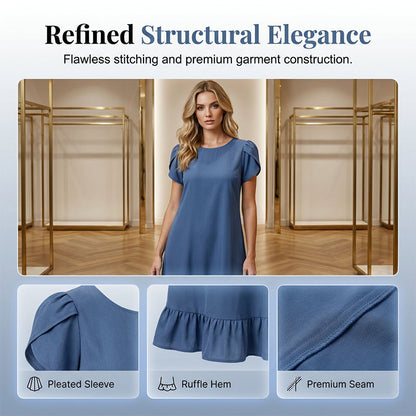 👗✨Robe élégante en denim délavé – Une élégance décontractée au quotidien💙