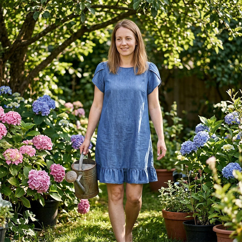 👗✨Robe élégante en denim délavé – Une élégance décontractée au quotidien💙
