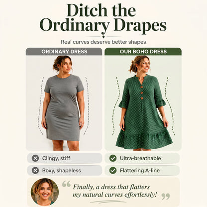 Robe d'été à pois pour femme avec manches à volants – Chic et flatteuse sans effort ✨