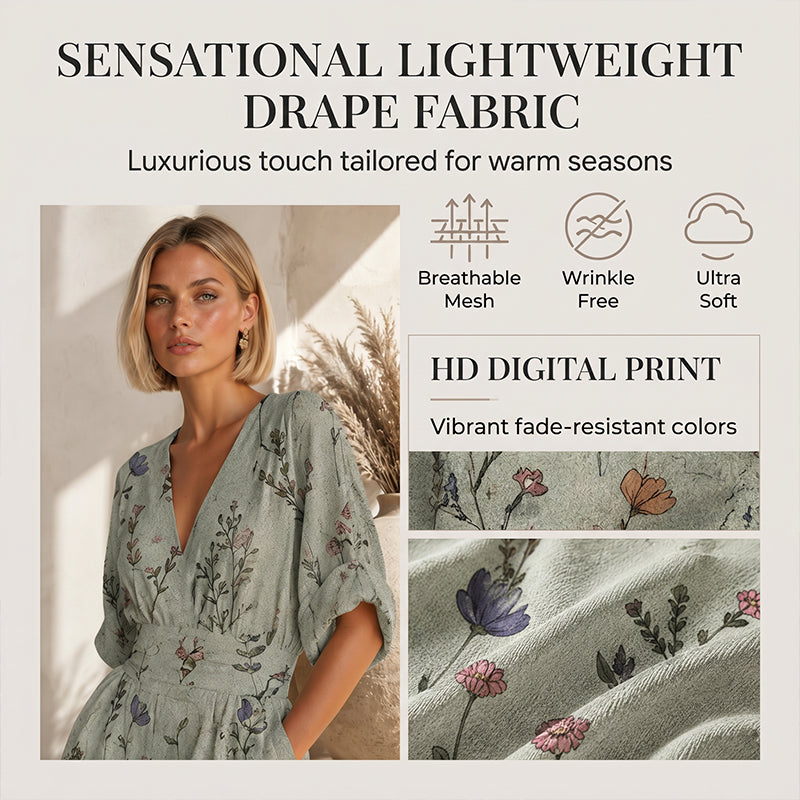 🌙 Heute um Mitternacht vorbei – verpassen Sie es nicht, sonst warten Sie ein Jahr! Damen elegantes V-Ausschnitt-Print-Jumpsuit
