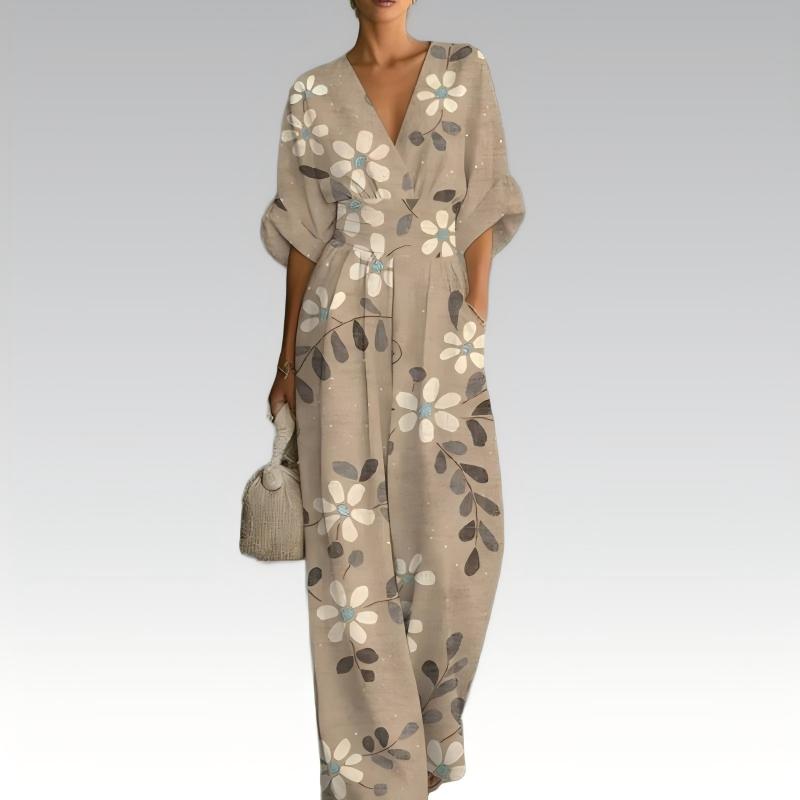 🌙 Heute um Mitternacht vorbei – verpassen Sie es nicht, sonst warten Sie ein Jahr! Damen elegantes V-Ausschnitt-Print-Jumpsuit