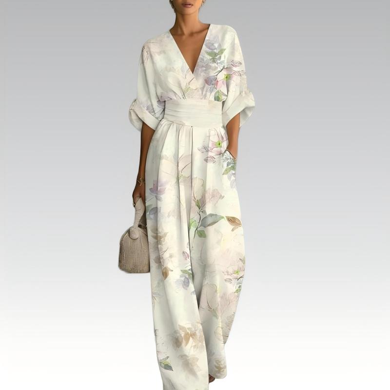 🌙 Heute um Mitternacht vorbei – verpassen Sie es nicht, sonst warten Sie ein Jahr! Damen elegantes V-Ausschnitt-Print-Jumpsuit