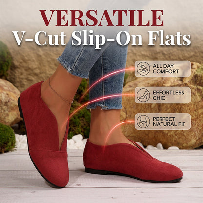 Chaussures plates à décolleté en V pour femmes
