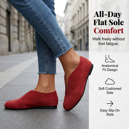 Chaussures plates à décolleté en V pour femmes