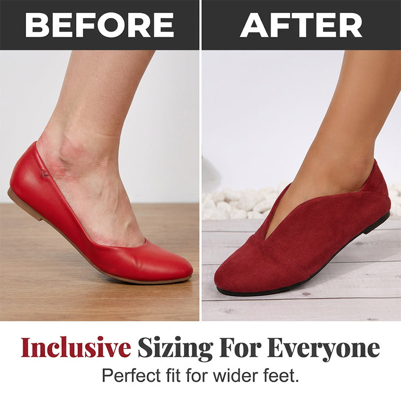 Chaussures plates à décolleté en V pour femmes