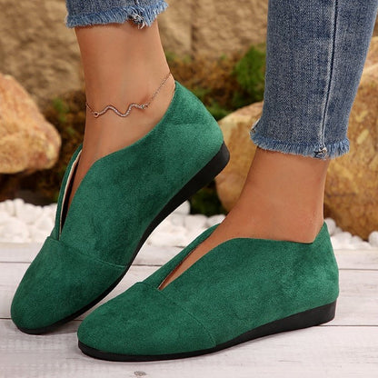 Chaussures plates à décolleté en V pour femmes
