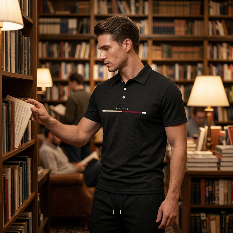 👕☀️ PROMO FLASH 50% ! Ensemble Polo + Short Homme 2 Pièces –  Col Classique, Ceinture Élastique, 10 Couleurs✨