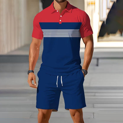 👕☀️ PROMO FLASH 50% ! Ensemble Polo + Short Homme 2 Pièces –  Col Classique, Ceinture Élastique, 10 Couleurs✨