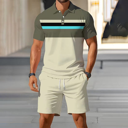 👕☀️ PROMO FLASH 50% ! Ensemble Polo + Short Homme 2 Pièces –  Col Classique, Ceinture Élastique, 10 Couleurs✨