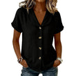 🔔 Plus que 100 pièces ! 🌺 Chemise à manches courtes en coton et lin pour femme