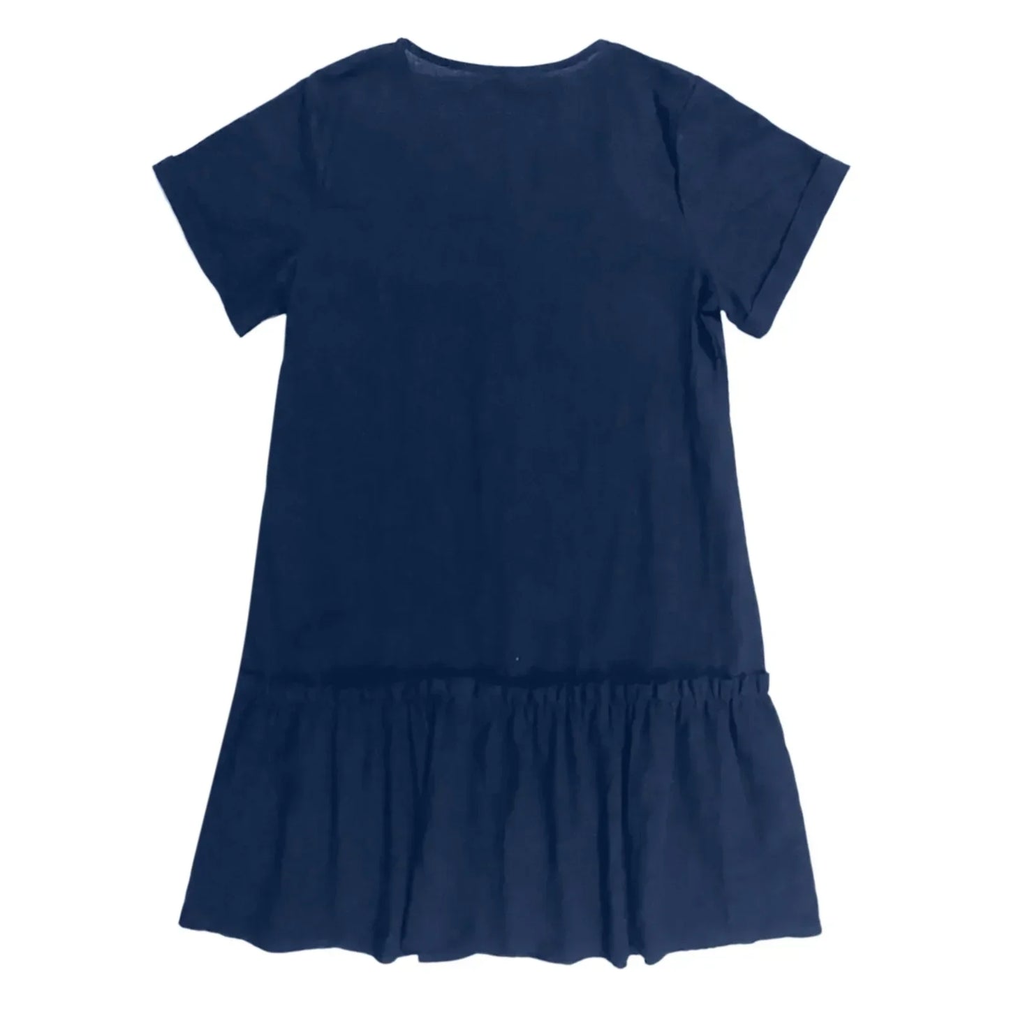 Robe à nouer pour femme, robe d'été ample en coton et lin, avec ourlet à volants, robe décontractée à manches courtes