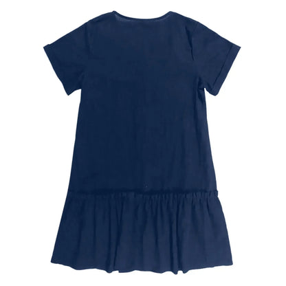 Robe à nouer pour femme, robe d'été ample en coton et lin, avec ourlet à volants, robe décontractée à manches courtes