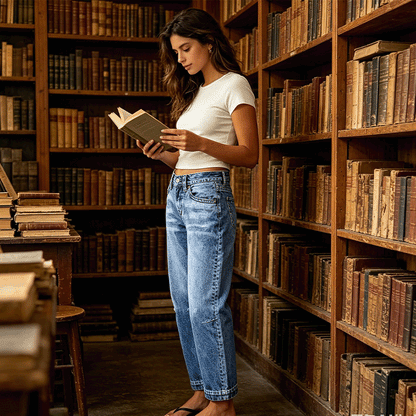 👖 Jeans femme stretch – coupe classique, confortables et polyvalents pour le quotidien, le bureau et les loisirs 🌸