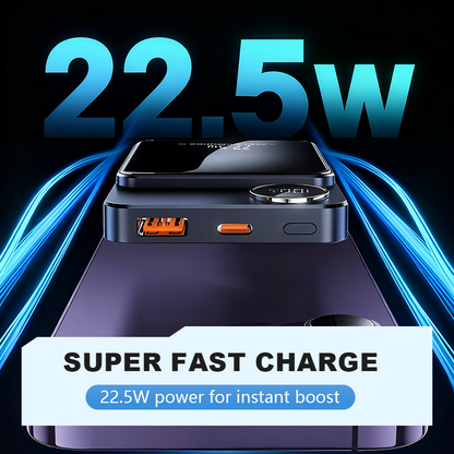 🔋 PROMO LIMITÉE -50% ! ✨ Batterie Externe 22,5W Magnétique – Charge 3 Appareils, Ultra-Mince, 10 000 mAh ⚡