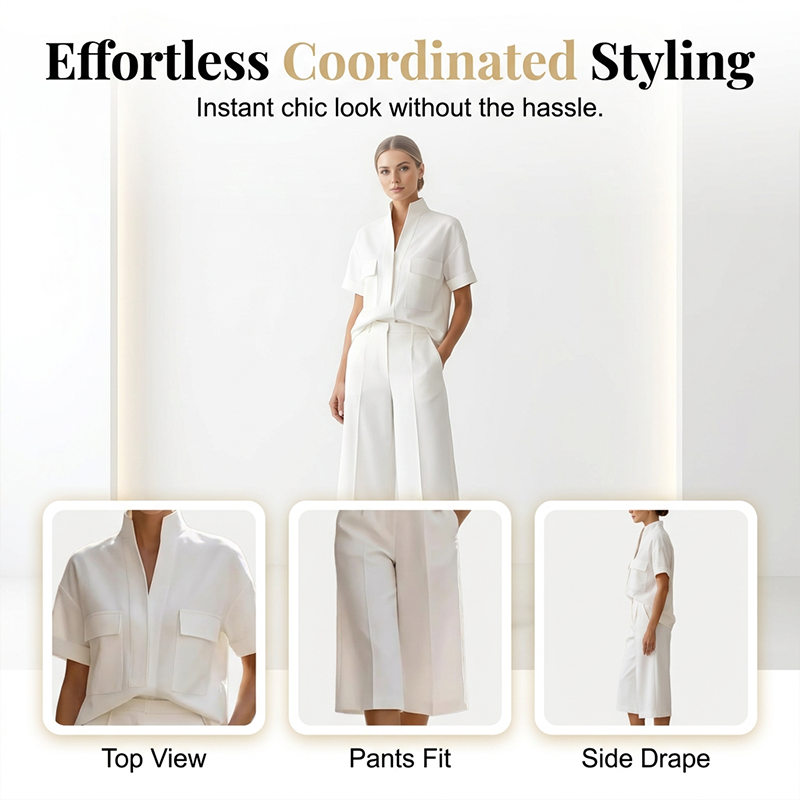 👗 50 % DE RÉDUCTION ! 🌸 Ensemble deux pièces unie et ample pour femme – Confortable, polyvalent et élégant – Idéal pour le quotidien, les voyages ou les moments de détente – Coupe ample au look moderne ✨🌿