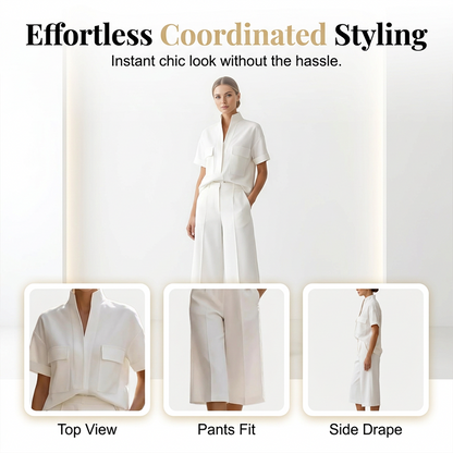 👗 50 % DE RÉDUCTION ! 🌸 Ensemble deux pièces unie et ample pour femme – Confortable, polyvalent et élégant – Idéal pour le quotidien, les voyages ou les moments de détente – Coupe ample au look moderne ✨🌿