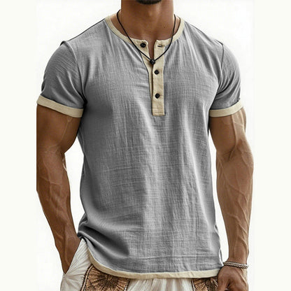 ⌛Offre à durée limitée – T-shirt Henley à manches courtes et respirant pour homme