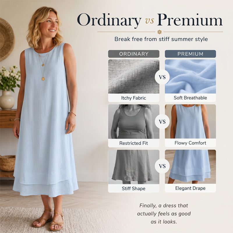 👗☀️Robe d'été sans manches à volants pour femme - Style décontracté et aérien🔥