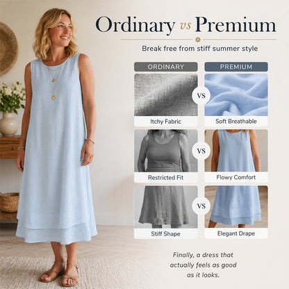 👗☀️Robe d'été sans manches à volants pour femme - Style décontracté et aérien🔥