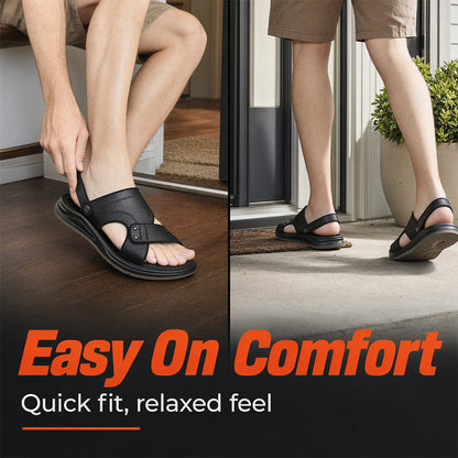👡 50 % DE RÉDUCTION ! ✨ Sandales en cuir pour homme 2 en 1 – Polyvalentes pour l'extérieur et la plage – Cuir véritable, semelle flexible et confort optimal – Parfaites pour les journées chaudes et un look décontracté ☀️🌊