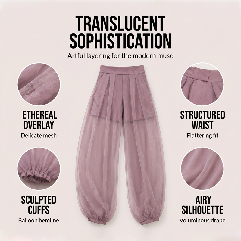 Pantalon lanterne à empiècements en maille pour femmes
