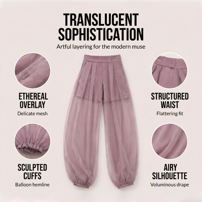 Pantalon lanterne à empiècements en maille pour femmes