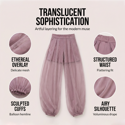 Pantalon lanterne à empiècements en maille pour femmes