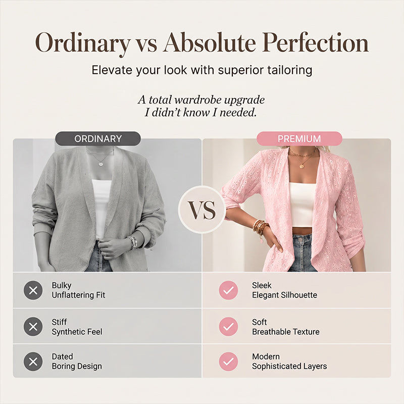 🌸 Cardigan Décontracté Femme en Tissu Texturé – Modèle Ouvert sur le Devant, Manches Longues Confortable pour Toutes les Saisons 🌿
