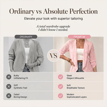 🌸 Cardigan Décontracté Femme en Tissu Texturé – Modèle Ouvert sur le Devant, Manches Longues Confortable pour Toutes les Saisons 🌿