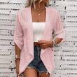 🌸 Cardigan Décontracté Femme en Tissu Texturé – Modèle Ouvert sur le Devant, Manches Longues Confortable pour Toutes les Saisons 🌿