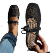 🌸 Élégantes chaussures plates en maille avec nœud et motif floral
