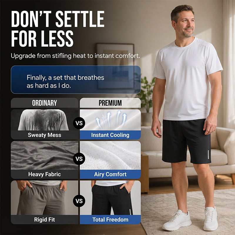 Ensemble t-shirt et short à séchage rapide pour homme