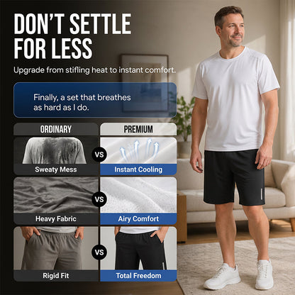 Ensemble t-shirt et short à séchage rapide pour homme