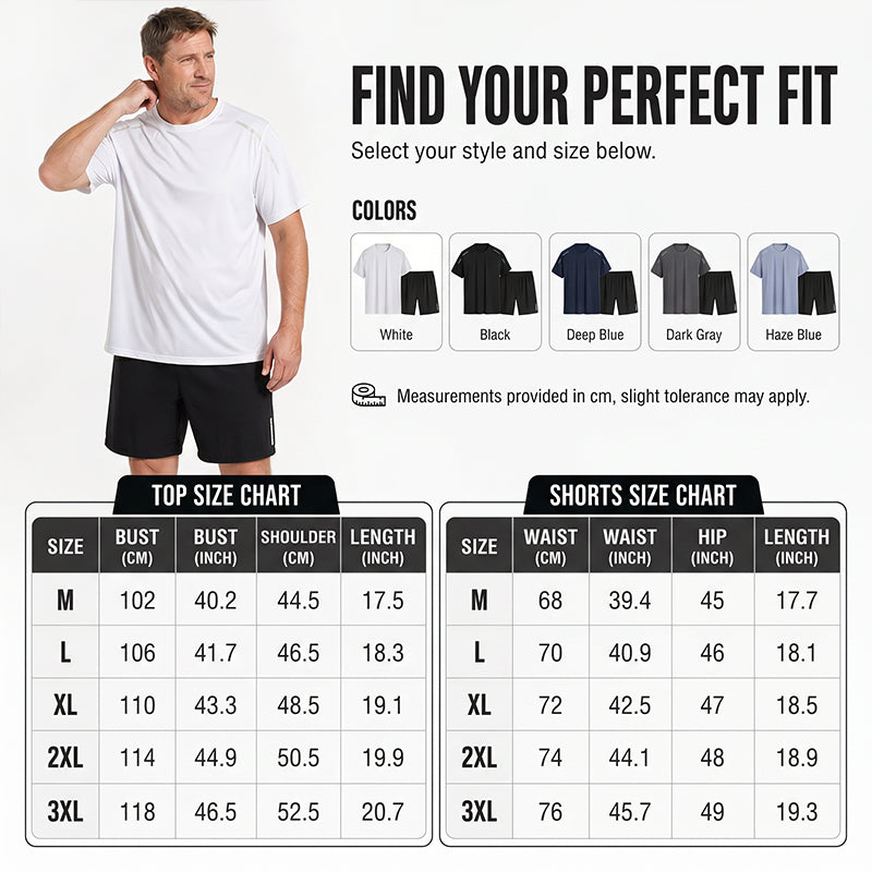 Ensemble t-shirt et short à séchage rapide pour homme