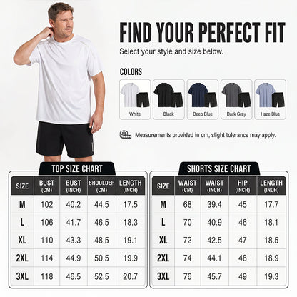 Ensemble t-shirt et short à séchage rapide pour homme