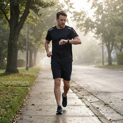 Ensemble t-shirt et short à séchage rapide pour homme