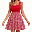 Robe d'été à col carré et imprimé floral pour femme
