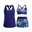 👙🌊Ensemble de maillot de bain tankini 3 pièces pour femme avec short🤸