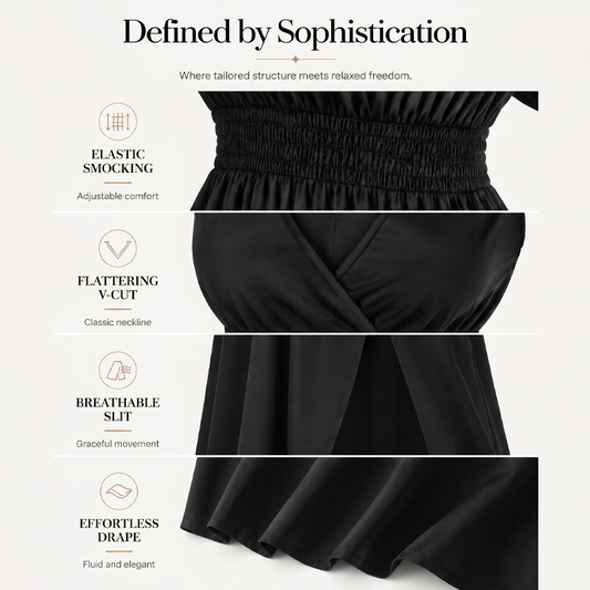 Robe longue d'été femme à col V avec fente latérale
