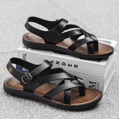 👡 50% DE RÉDUCTION ! ☀️ Sandales Romaines Homme – Synthétique Premium – Semelle Souple & Bride Réglable for Été & Plage