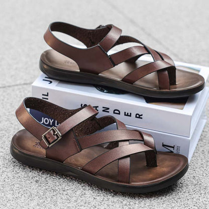👡 50% DE RÉDUCTION ! ☀️ Sandales Romaines Homme – Synthétique Premium – Semelle Souple & Bride Réglable for Été & Plage