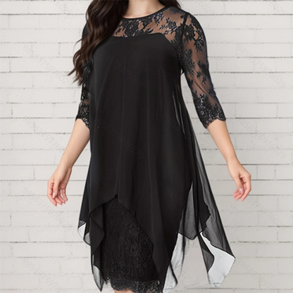 ✨ OFFRE À DURÉE LIMITÉE – 50% DE RÉDUCTION ! 💞 Robe Élégante pour Femme – Superposition de Dentelle, Ourlet Asymétrique & Tissu Polyester Doux – Parfaite pour les Mariages, Cocktails et Soirées – Bordeaux, Noir, Bleu – Tailles S à 3XL 🌸👗